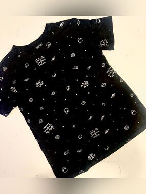Modern Lux Black Space Print Short Sleeve Tee
